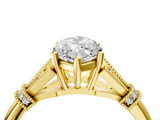 Yellow gold Marquise Brilliant Solitaire with Pave Band and Four-Prong Setting_24