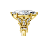 Yellow gold Marquise Brilliant Solitaire with Pave Band and Four-Prong Setting_25