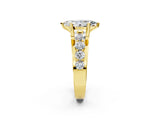 Yellow gold Marquise Brilliant Solitaire with Side Stones on a Pave Band and Four-Prong Setting_26