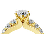 Yellow gold Marquise Brilliant Solitaire with Side Stones on a Pave Band and Four-Prong Setting_28