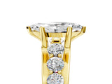 Yellow gold Marquise Brilliant Solitaire with Side Stones on a Pave Band and Four-Prong Setting_29