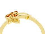 Yellow gold Marquise Citrine Cluster Bypass Ring with Prong Setting_10