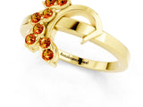 Yellow gold Marquise Citrine Cluster Bypass Ring with Prong Setting_7