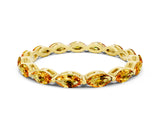 Yellow gold Marquise Citrine Eternity Band with U-Prong Setting_12