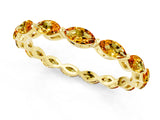 Yellow gold Marquise Citrine Eternity Band with U-Prong Setting_13