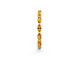 Yellow gold Marquise Citrine Eternity Band with U-Prong Setting_14