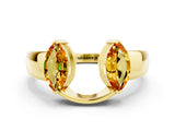 Yellow gold Marquise Citrine Open Band Ring with Tension Setting_6