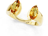 Yellow gold Marquise Citrine Open Band Ring with Tension Setting_7