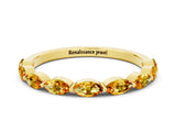 Yellow gold Marquise Citrine Prong Set Half-Eternity Band_6