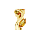 Yellow gold Marquise Citrine Twisted Band with Prong Setting_11