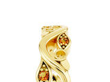 Yellow gold Marquise Citrine Vine Eternity Band with Bezel Setting_11