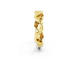 Yellow gold Marquise Citrine Vine Eternity Band with Bezel Setting_8
