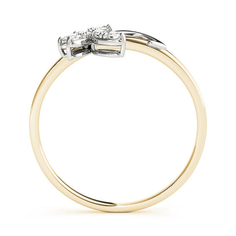 Yellow gold Marquise Cluster Bypass Ring with Prong Setting 1