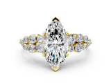 Yellow gold Marquise Cluster Diamond Engagement Ring with Pavé Band and Four-Prong Setting_54