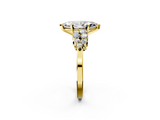 Yellow gold Marquise Cluster Diamond Engagement Ring with Pavé Band and Four-Prong Setting_56