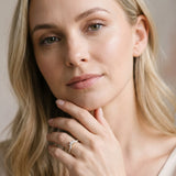 Yellow gold Marquise Cluster Diamond Pavé Band with Prong Setting_19