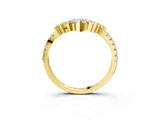 Yellow gold Marquise Cluster Diamond Pavé Band with Prong Setting_22