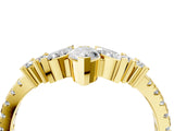 Yellow gold Marquise Cluster Diamond Pavé Band with Prong Setting_23