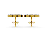Yellow gold Marquise Cluster Stud Earrings with Round Prong Setting_6
