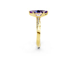 Yellow gold Marquise Cut Amethyst Engagement Ring with Side Stone Accents and Four-Prong Setting_62