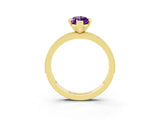 Yellow gold Marquise Cut Amethyst Milgrain Pavé Engagement Ring with Four-Prong Setting_3