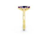 Yellow gold Marquise Cut Amethyst Solitaire Engagement Ring with Cathedral Setting and Four-Prong Mount_74