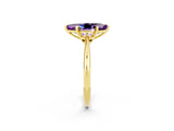 Yellow gold Marquise Cut Amethyst Solitaire Engagement Ring with Classic Band and Four-Prong Setting_26