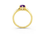 Yellow gold Marquise Cut Amethyst Solitaire Engagement Ring with Classic Band and Four-Prong Setting_27