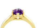 Yellow gold Marquise Cut Amethyst Solitaire Engagement Ring with Classic Band and Four-Prong Setting_28
