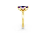 Yellow gold Marquise Cut Amethyst Solitaire Engagement Ring with Round Band and Four-Prong Setting_2