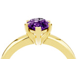 Yellow gold Marquise Cut Amethyst Solitaire Engagement Ring with Round Band and Four-Prong Setting_4
