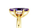 Yellow gold Marquise Cut Amethyst Solitaire Engagement Ring with Round Band and Four-Prong Setting_5