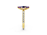 Yellow gold Marquise Cut Amethyst Solitaire Pavé Band with Four-Prong Setting_2