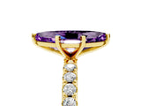 Yellow gold Marquise Cut Amethyst Solitaire Pavé Band with Four-Prong Setting_5