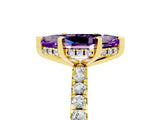 Yellow gold Marquise Cut Amethyst Solitaire Ring with Round  Pavé Band and Four-Prong Setting_41