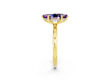 Yellow gold Marquise Cut Amethyst Solitaire Ring with Thin Band and Four-Prong Setting_14