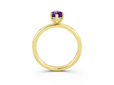 Yellow gold Marquise Cut Amethyst Solitaire Ring with Thin Band and Four-Prong Setting_15