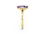 Yellow gold Marquise Cut Amethyst Solitaire Ring with Thin Band and Prong Setting_14