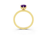 Yellow gold Marquise Cut Amethyst Solitaire Ring with Thin Band and Prong Setting_15