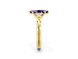 Yellow gold Marquise Cut Amethyst Solitaire Twist Band Prong Setting Ring_62