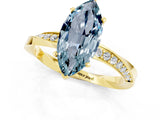 Yellow gold Marquise Cut Aquamarine Engagement Ring with Side Stone Accents and Four-Prong Setting_61