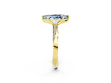 Yellow gold Marquise Cut Aquamarine Engagement Ring with Side Stone Accents and Four-Prong Setting_62