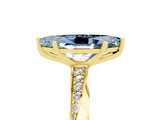 Yellow gold Marquise Cut Aquamarine Engagement Ring with Side Stone Accents and Four-Prong Setting_65