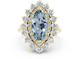 Yellow gold Marquise Cut Aquamarine Floral Double Halo Engagement Ring with Prong Setting_60