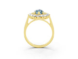 Yellow gold Marquise Cut Aquamarine Floral Double Halo Engagement Ring with Prong Setting_63