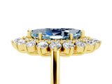 Yellow gold Marquise Cut Aquamarine Floral Double Halo Engagement Ring with Prong Setting_65