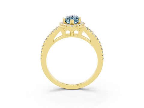 Yellow gold Marquise Cut Aquamarine Halo Split Shank Engagement Ring_15