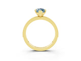 Yellow gold Marquise Cut Aquamarine Milgrain Pavé Engagement Ring with Four-Prong Setting_3