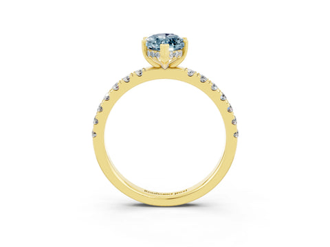 Yellow gold Marquise Cut Aquamarine Pave Band Solitaire Ring with Four-Prong Setting_27