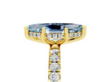 Yellow gold Marquise Cut Aquamarine Pave Band Solitaire Ring with Four-Prong Setting_29